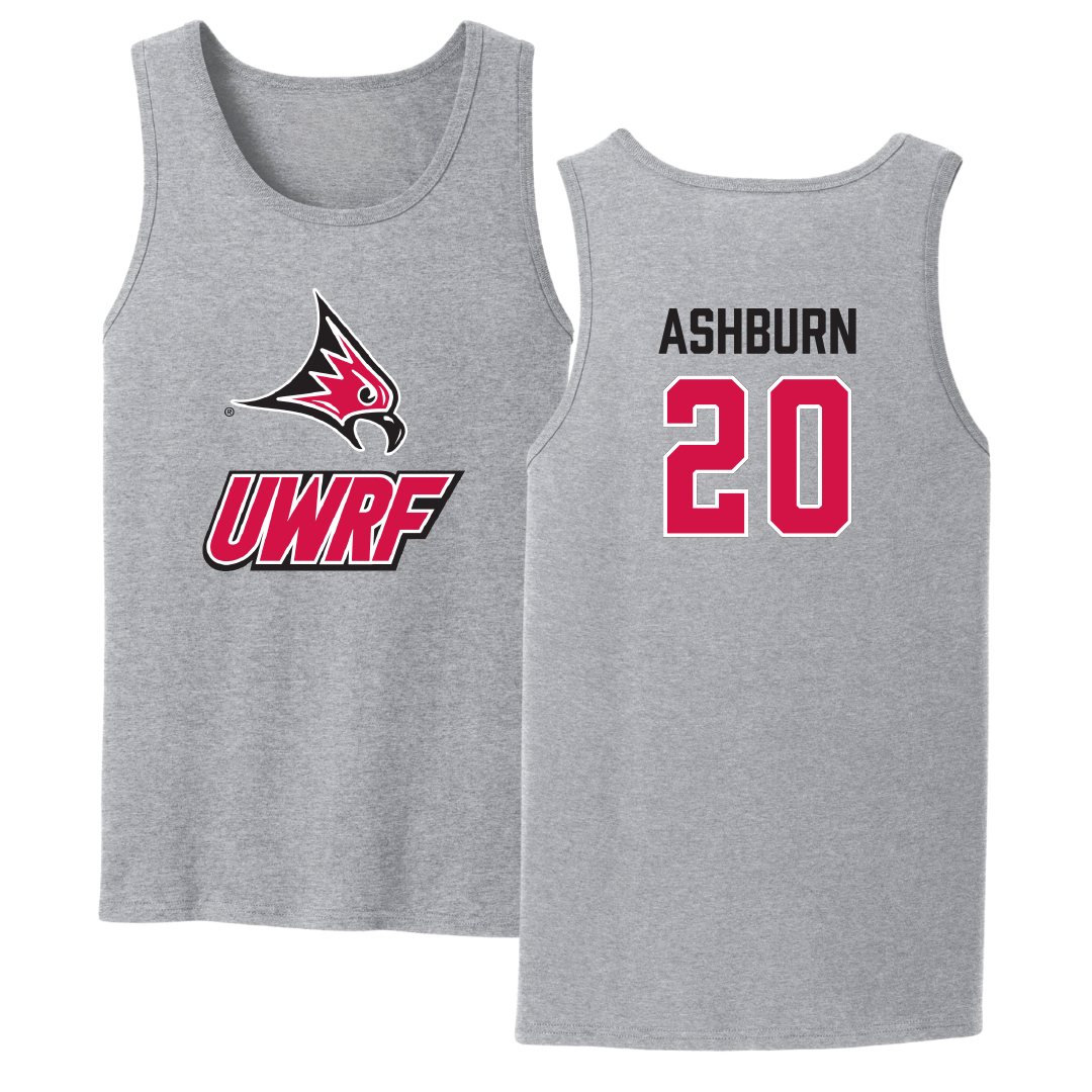 University of Wisconsin-River Falls Football Sport Gray Tank Top - #20 Riley Ashburn