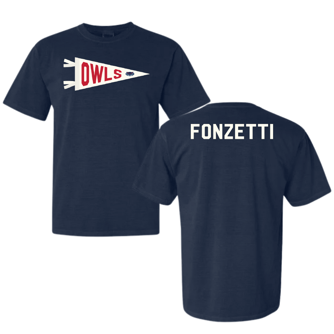 Florida Atlantic University Cheer Navy Pennant Comfort Colors Tee - Natalia Fonzetti