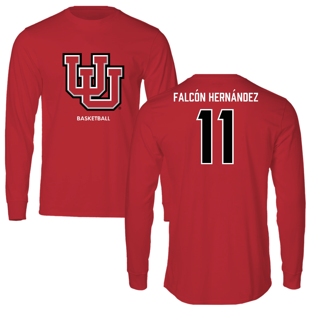 University of Utah Basketball (W) Red Block Performance Long Sleeve - #11 Daniela Falcón Hernández