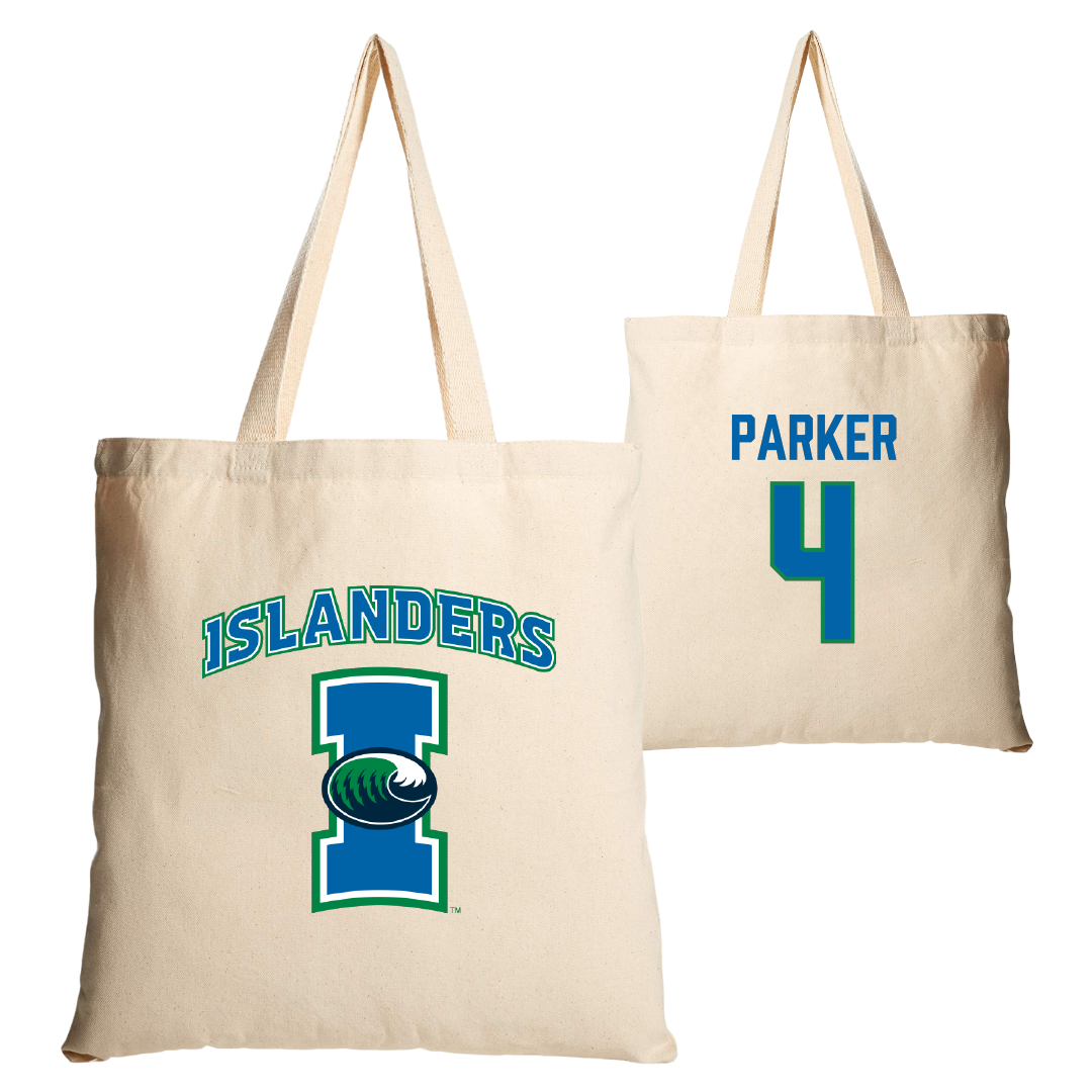 Texas A&M University-Corpus Christi Basketball Tan Canvas Tote Bag - #4 Kam Parker