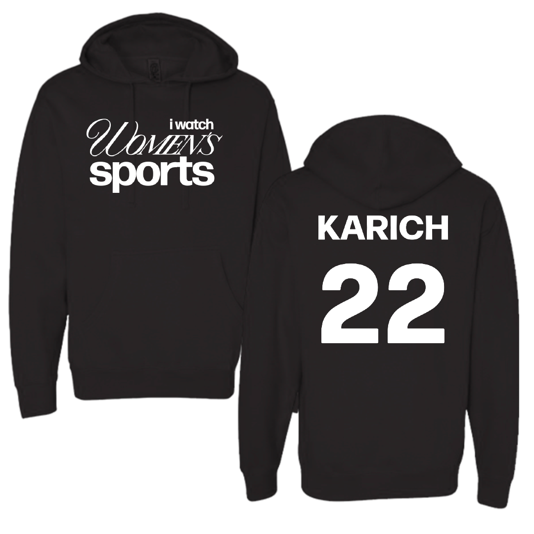 University of Utah Beach Volleyball Black WHM Hoodie - #22 Abby Karich