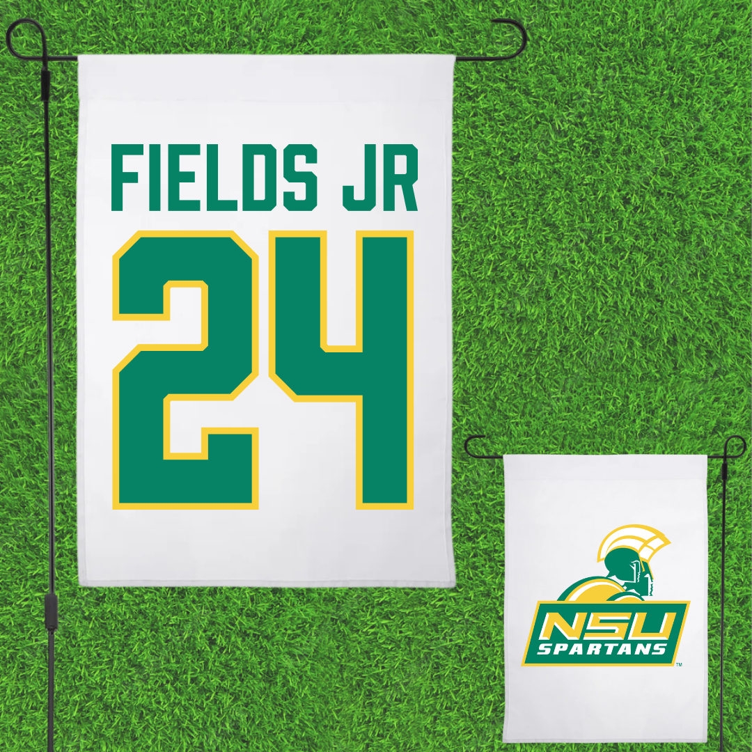 Norfolk State University Basketball White Garden Flag - #24 Chris Fields Jr
