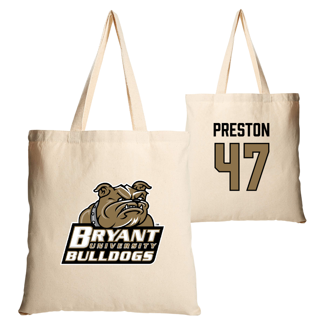 Bryant University Lacrosse Tan Canvas Tote Bag - #47 Trevor Preston
