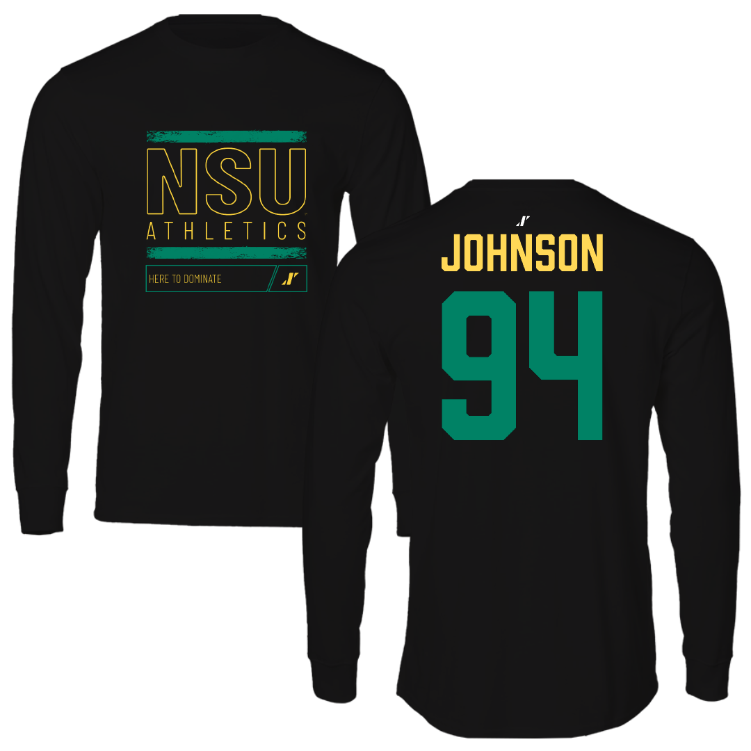 Norfolk State University Football Black Dominate Long Sleeve - #94 Tyler Johnson