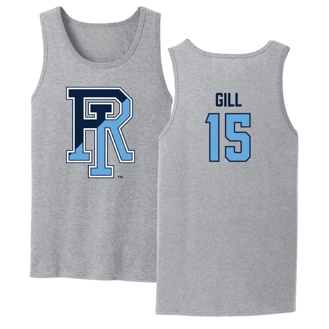 University of Rhode Island Lacrosse Sport Gray Tank Top - #15 Izze Gill