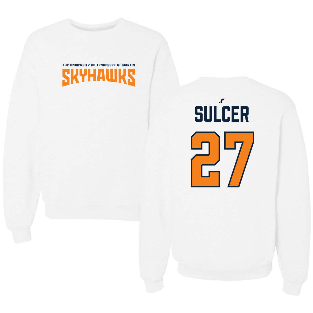 University of Tennessee at Martin Volleyball White Classic Crewneck - #27 Dylan Sulcer
