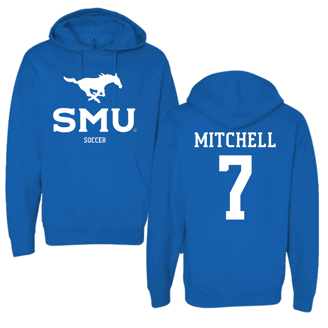 Southern Methodist University Soccer (M) Blue Hoodie - #7 Jaylinn Mitchell
