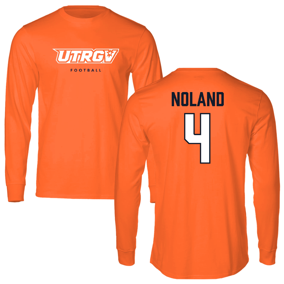 The University of Texas Rio Grande Valley Football Orange Long Sleeve - #4 Xayvion Noland