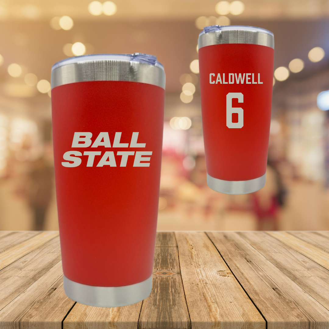 Ball State University Soccer Red Cardinal Stainless Steel Tumbler - #6 Delaney Caldwell