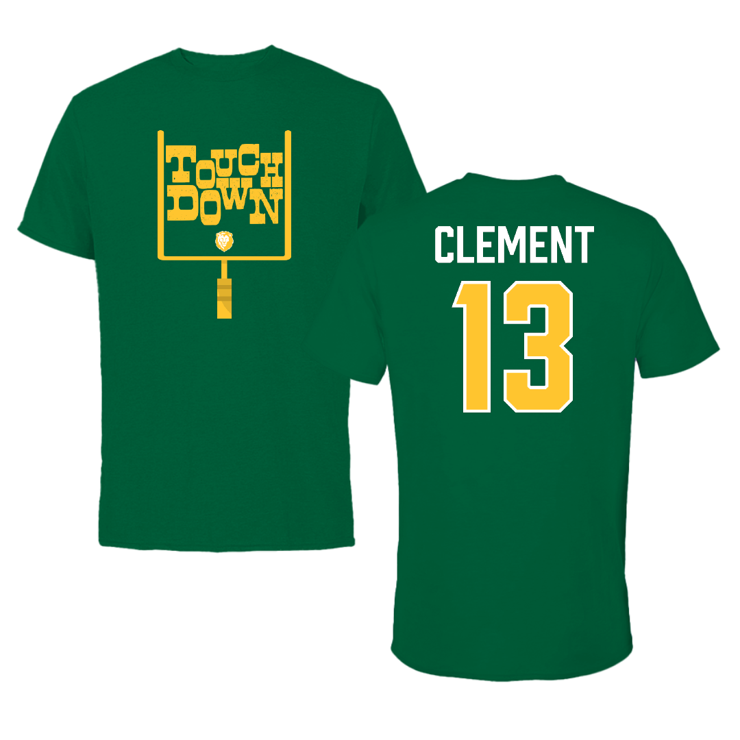 Southeastern Louisiana University Football Green Touchdown Tee - #13 Zachary Clement