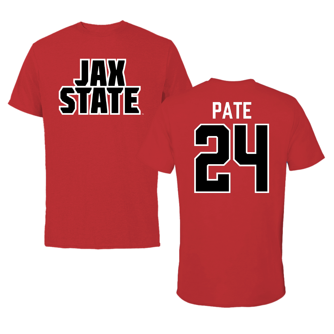 Jacksonville State University Softball Red Performance Tee - #24 Ella Pate