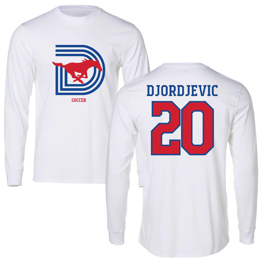 Southern Methodist University Soccer (M) White Long Sleeve - #20 Nikola Djordjevic
