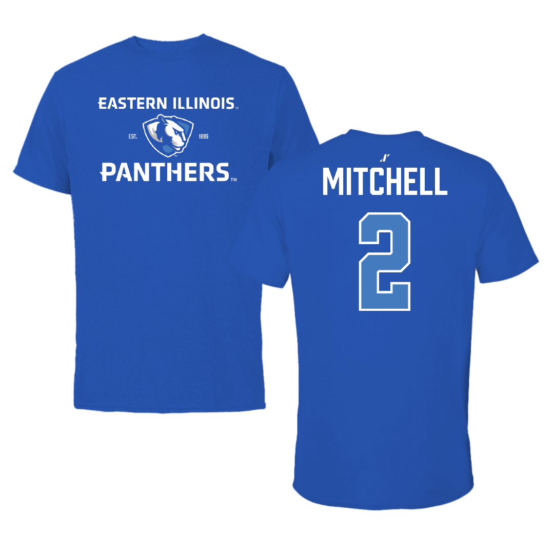 Eastern Illinois University Football Blue General Performance Tee - #2 Bruce Mitchell