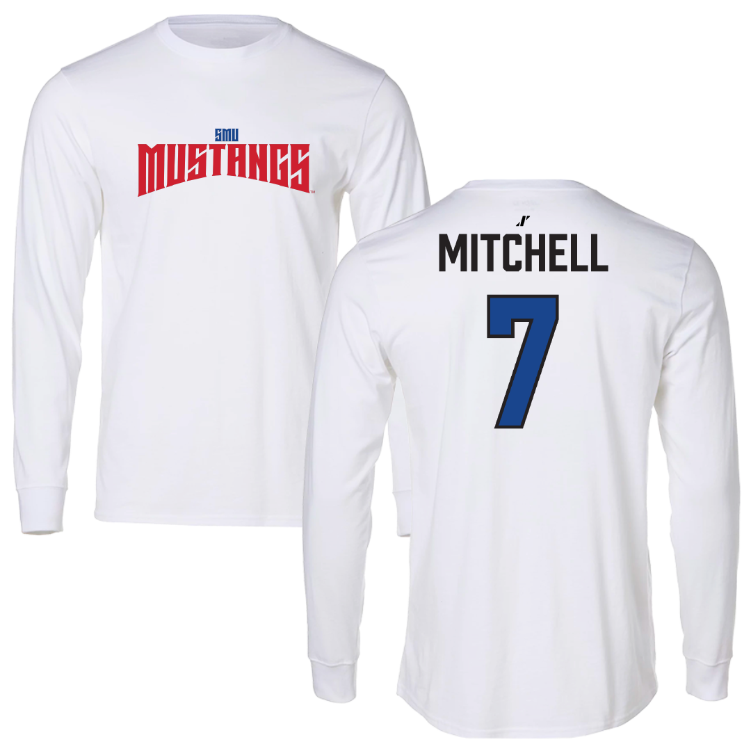 Southern Methodist University Soccer White Classic Long Sleeve - #7 Jaylinn Mitchell