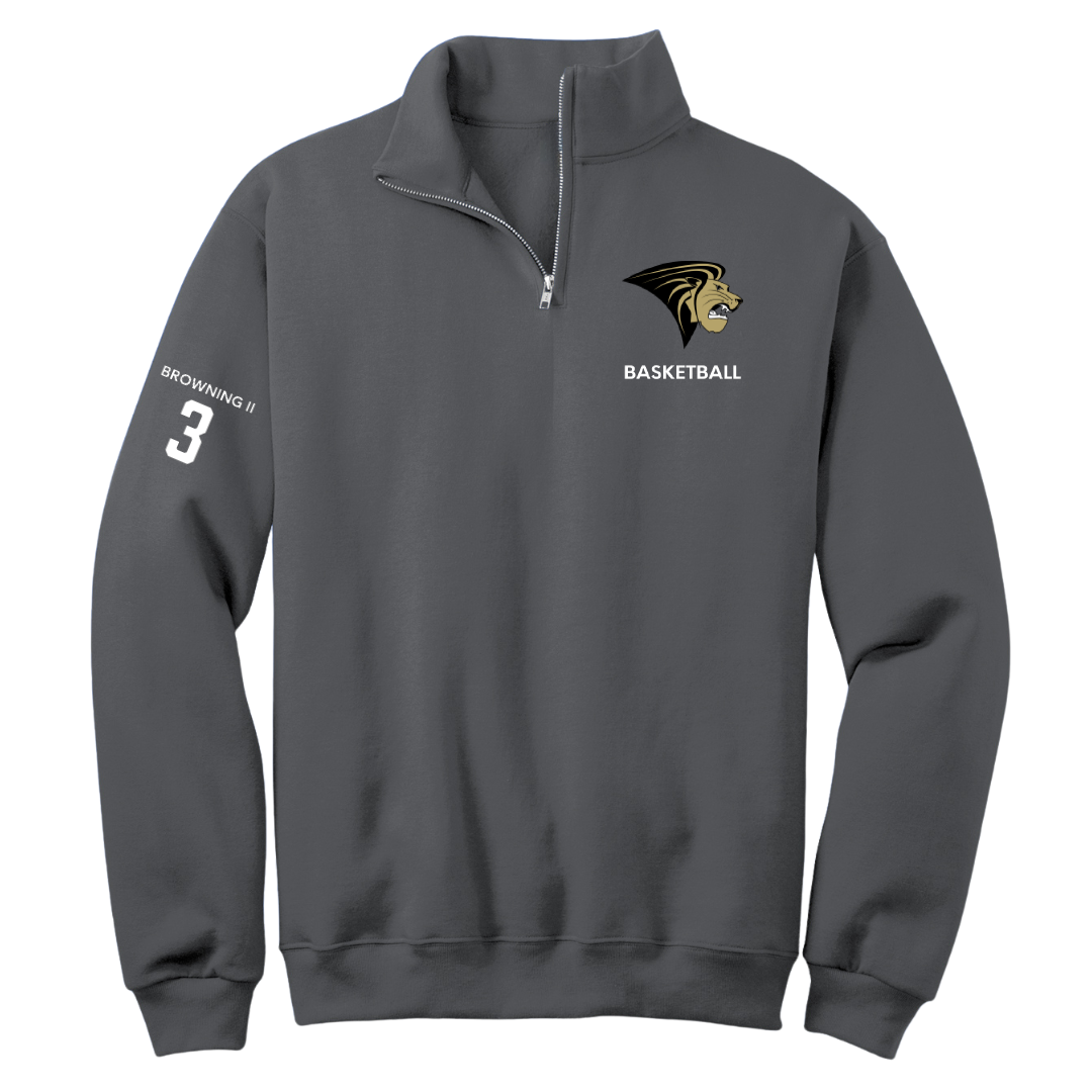 Lindenwood University Basketball (M) Dark Gray Quarter-Zip - #3 Markeith Browning II