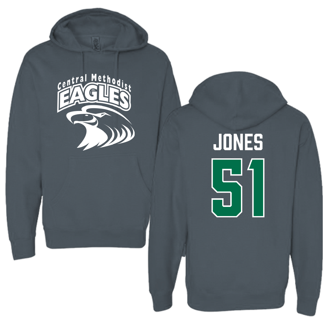 Central Methodist University Football Dark Gray Hoodie - #51 Amari Jones