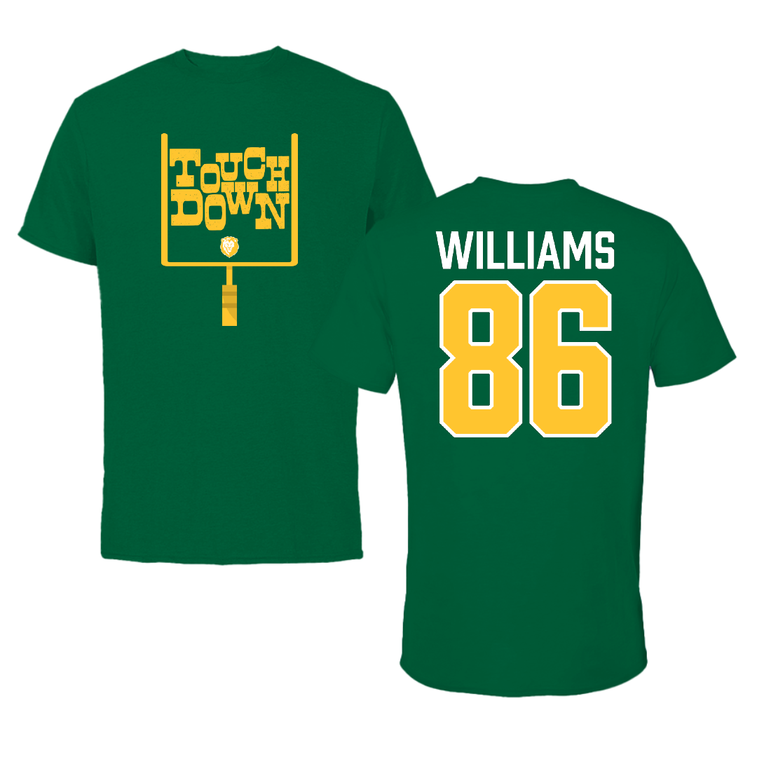 Southeastern Louisiana University Football Green Touchdown Tee - #86 Mike Williams