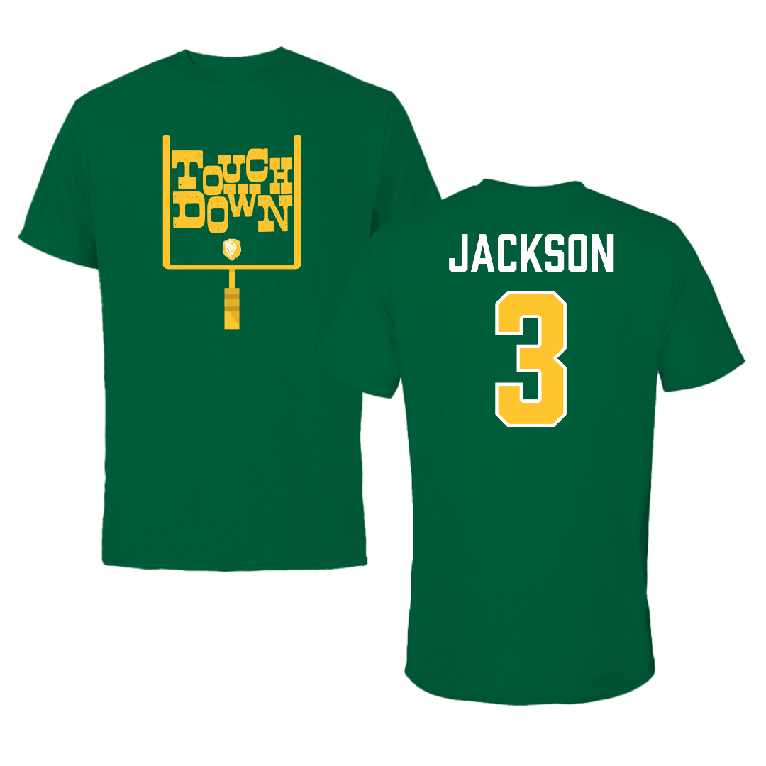 Southeastern Louisiana University Football Green Touchdown Performance Tee - #3 Deantre Jackson
