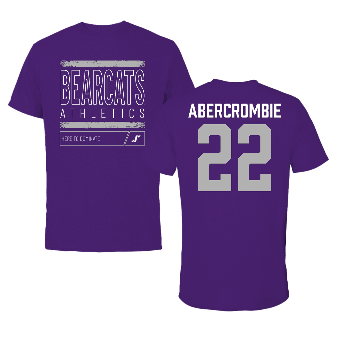Southwest Baptist University Football Purple Dominate Tee - #22 Jordan Abercrombie
