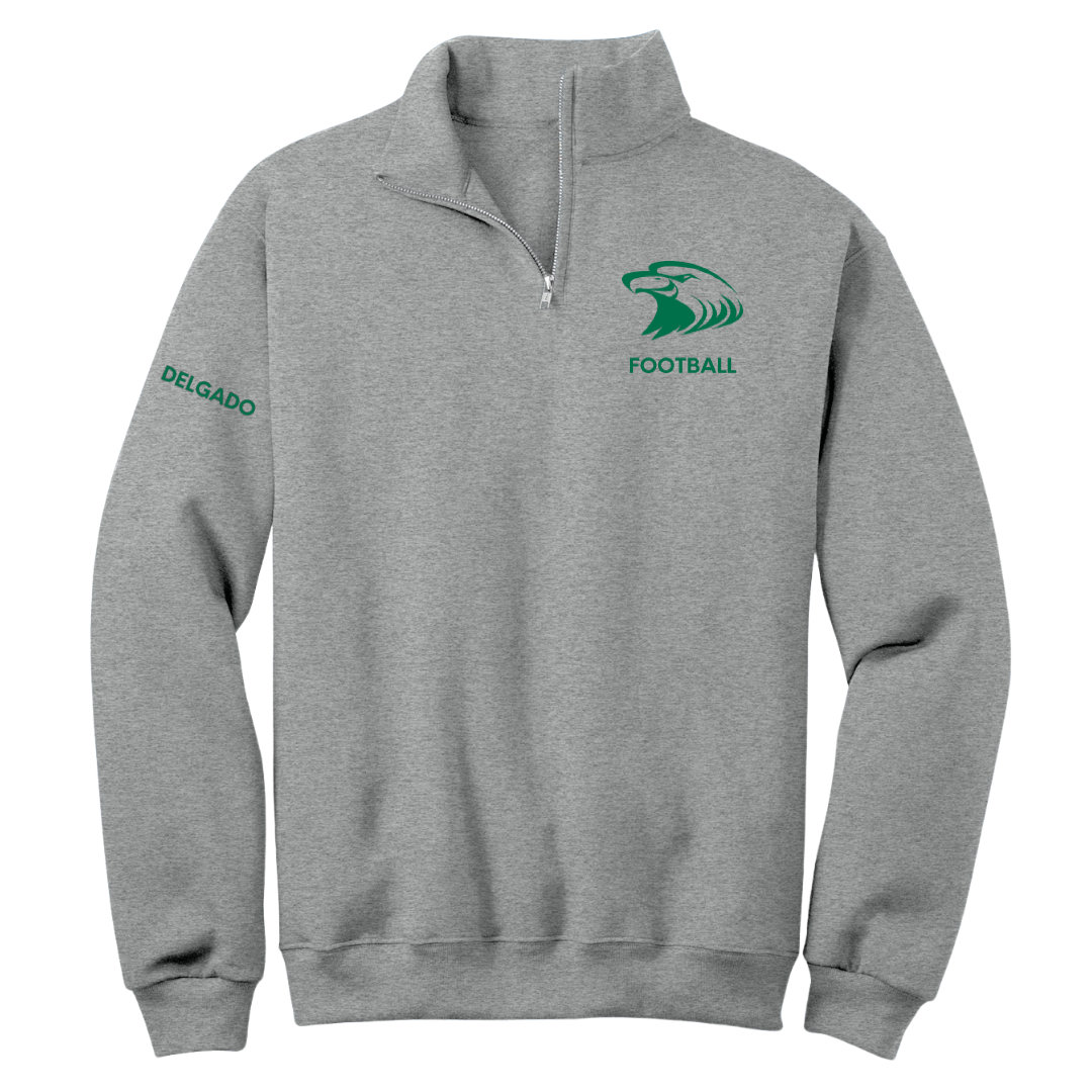 Central Methodist University Football Sport Gray Quarter-Zip - Antonio Delgado