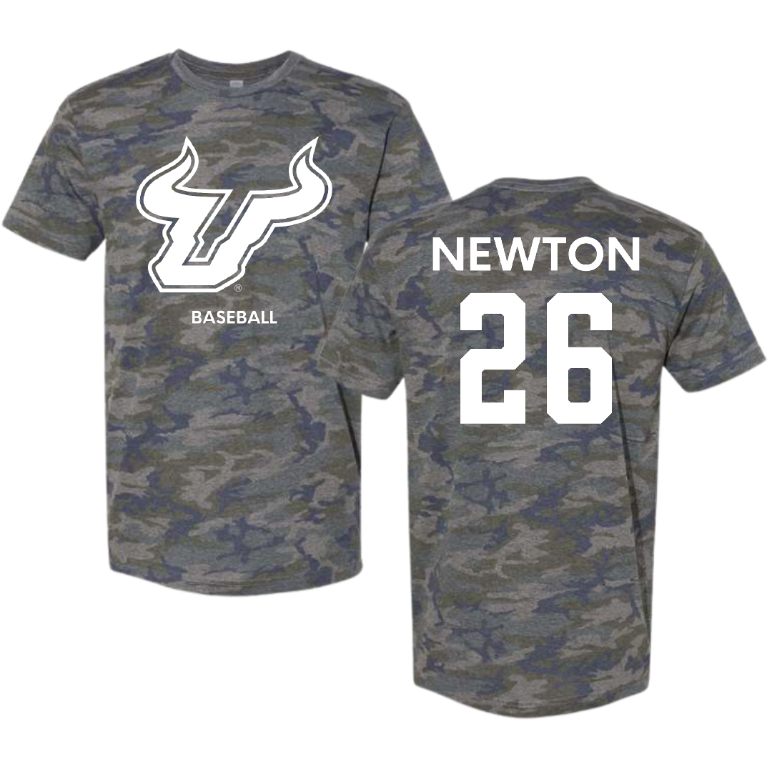 University of South Florida Baseball Vintage Camo Tee - #26 Austin Newton