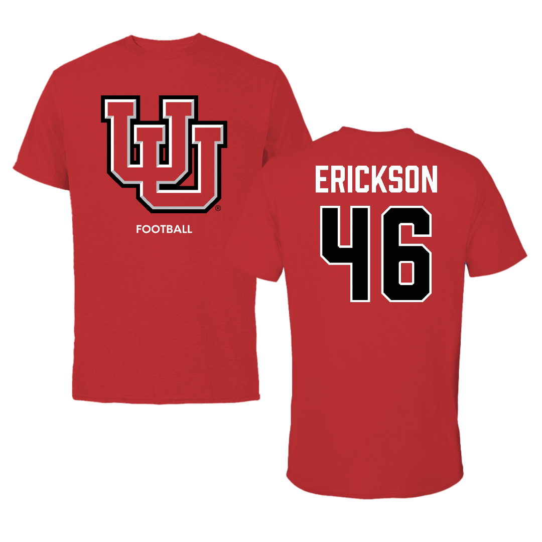 University of Utah Football Red Performance Tee - #46 Hayden Erickson