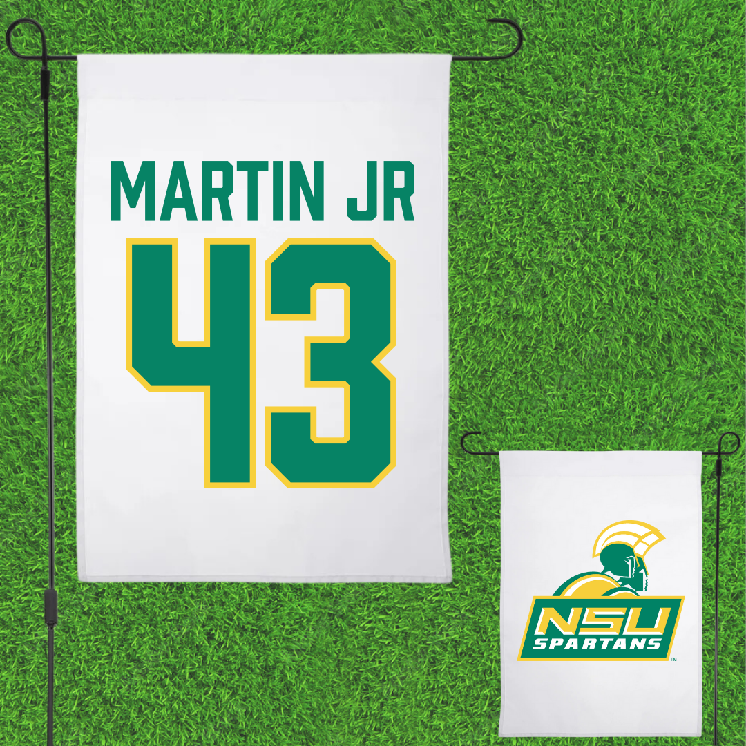 Norfolk State University Football White Garden Flag - #43 Richard Martin Jr