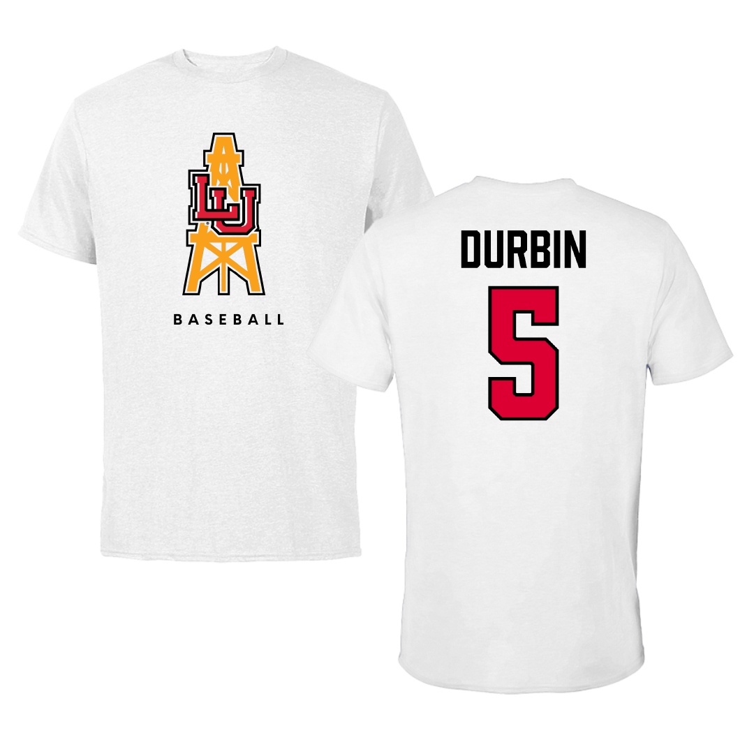Lamar University Baseball White Tee - #5 Beau Durbin
