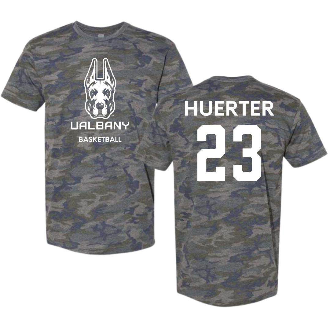 University at Albany Basketball (W) Vintage Camo Tee - #23 Meghan Huerter