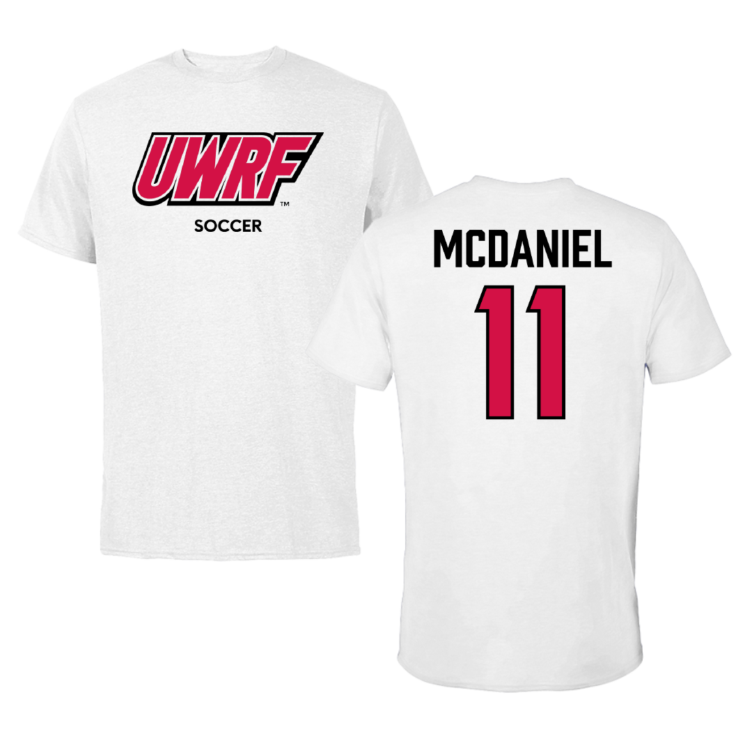 University of Wisconsin-River Falls Soccer (W) White Block Performance Tee - #11 Brooke McDaniel