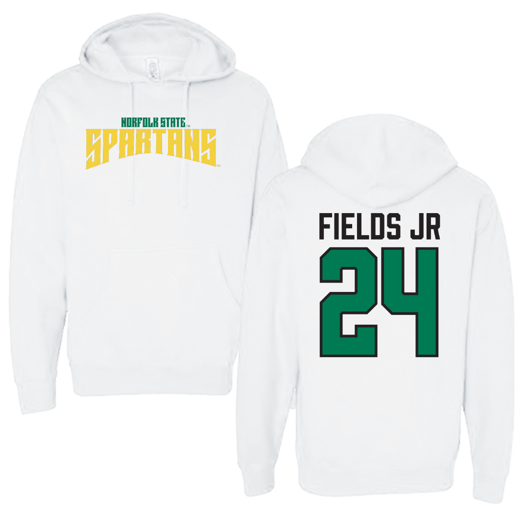 Norfolk State University Basketball White Classic Hoodie - #24 Chris Fields Jr