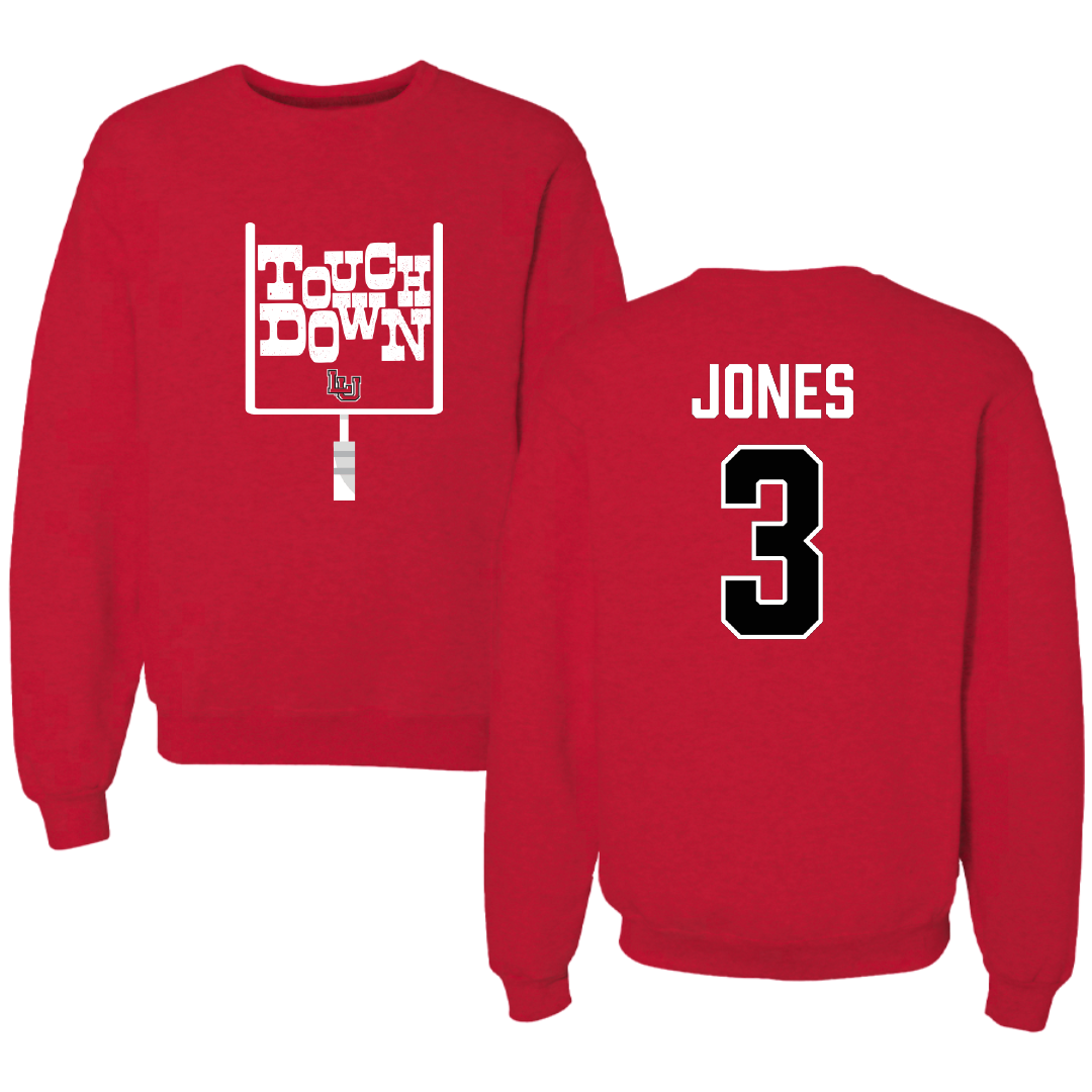 Lamar University Football Red Touchdown Crewneck - #3 Izaha Jones