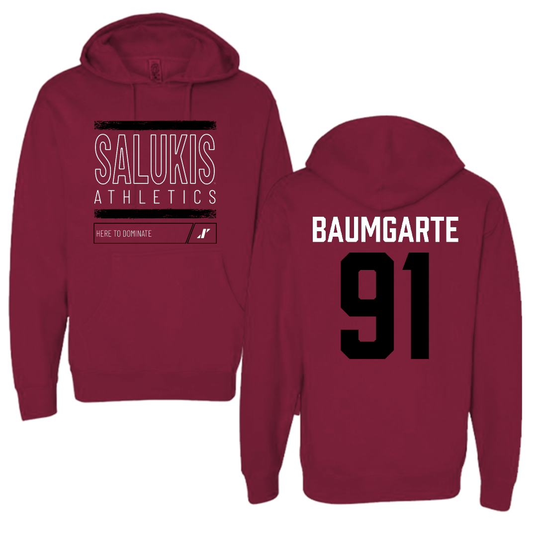 Southern Illinois University at Carbondale Football Maroon Dominate Hoodie - #91 Jake Baumgarte