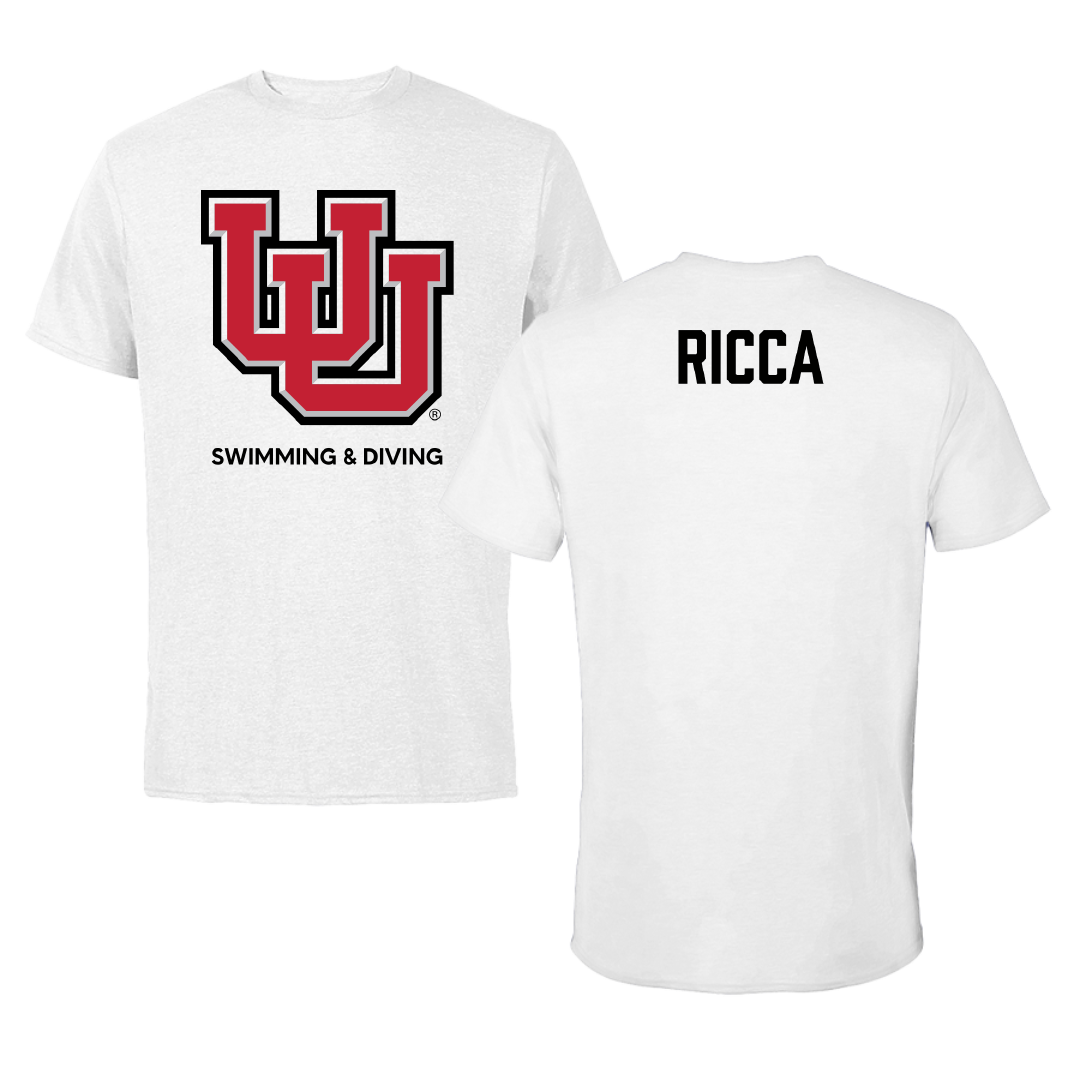 University of Utah Swimming & Diving White Performance Tee - Chance Ricca