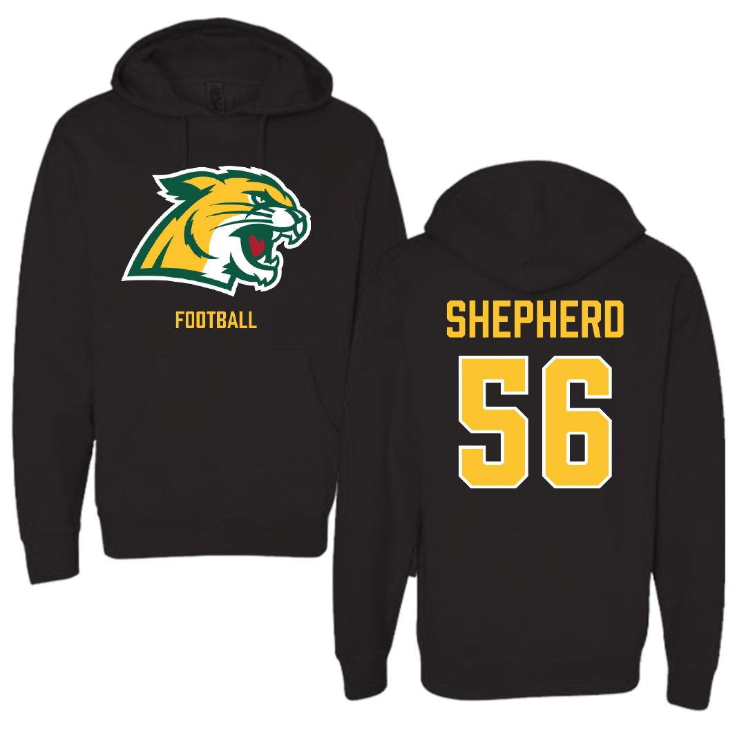 Northern Michigan University Football Black Hoodie - #56 Graycen Shepherd