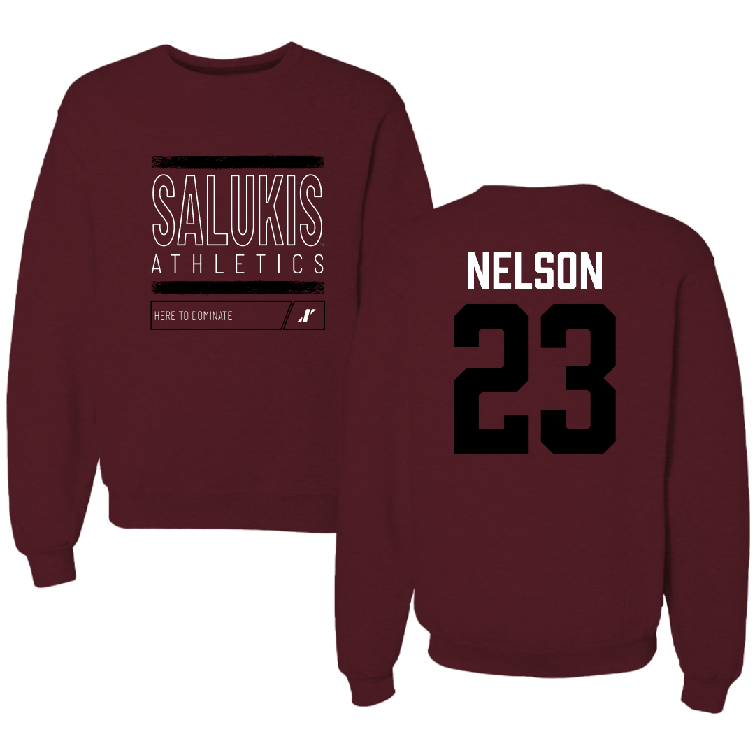 Southern Illinois University at Carbondale Basketball Maroon Dominate Crewneck - #23 Tkiyah Nelson