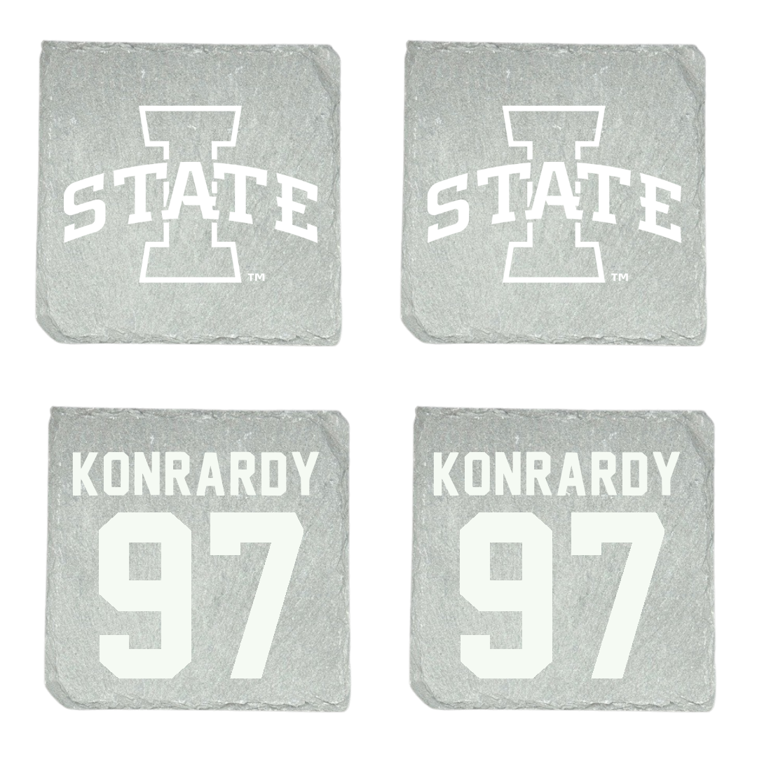 Iowa State University Football Stone Coaster (4 Pack)  - #97 Kyle Konrardy
