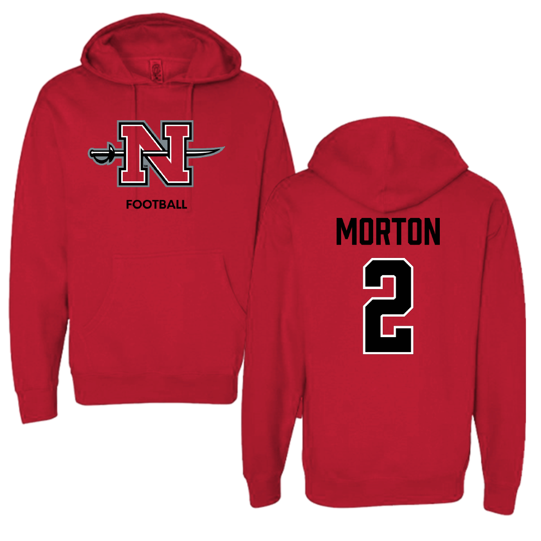 Nicholls State University Football Red Hoodie - #2 Tyler Morton
