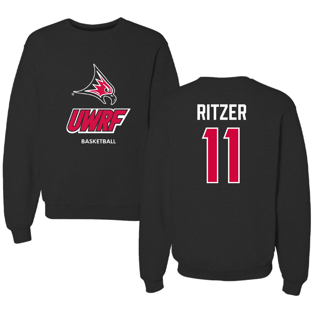 University of Wisconsin-River Falls Basketball (W) Black Crewneck - #11 Jenna Ritzer