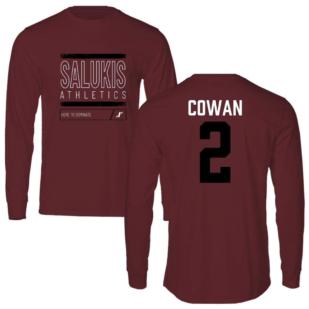 Southern Illinois University at Carbondale Football Maroon Dominate Performance Long Sleeve - #2 Devin Cowan