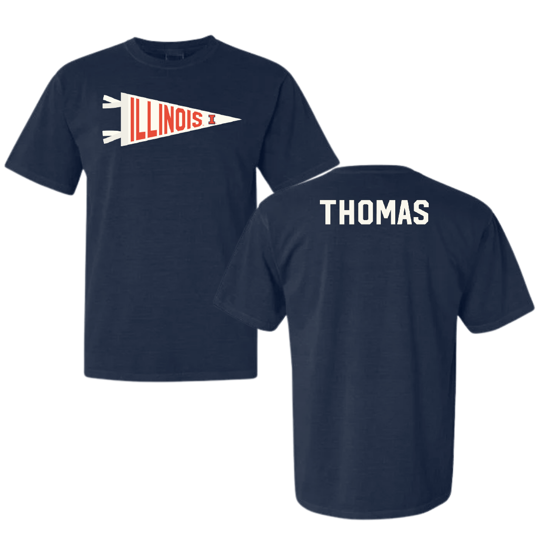 University of Illinois TF and XC Navy Pennant Comfort Colors Tee - Tori Thomas
