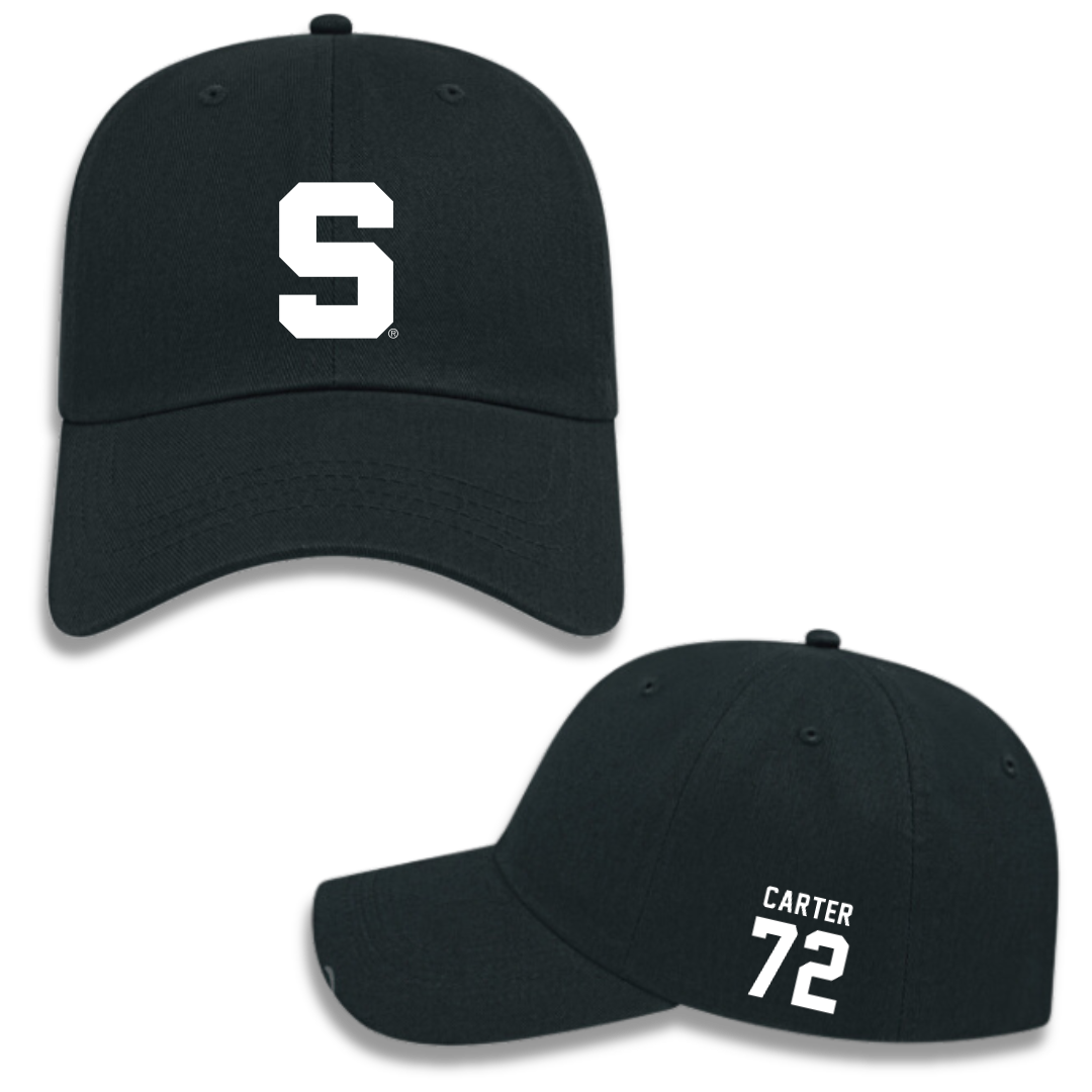 Michigan State University Football Black Hat - #72 Caleb Carter