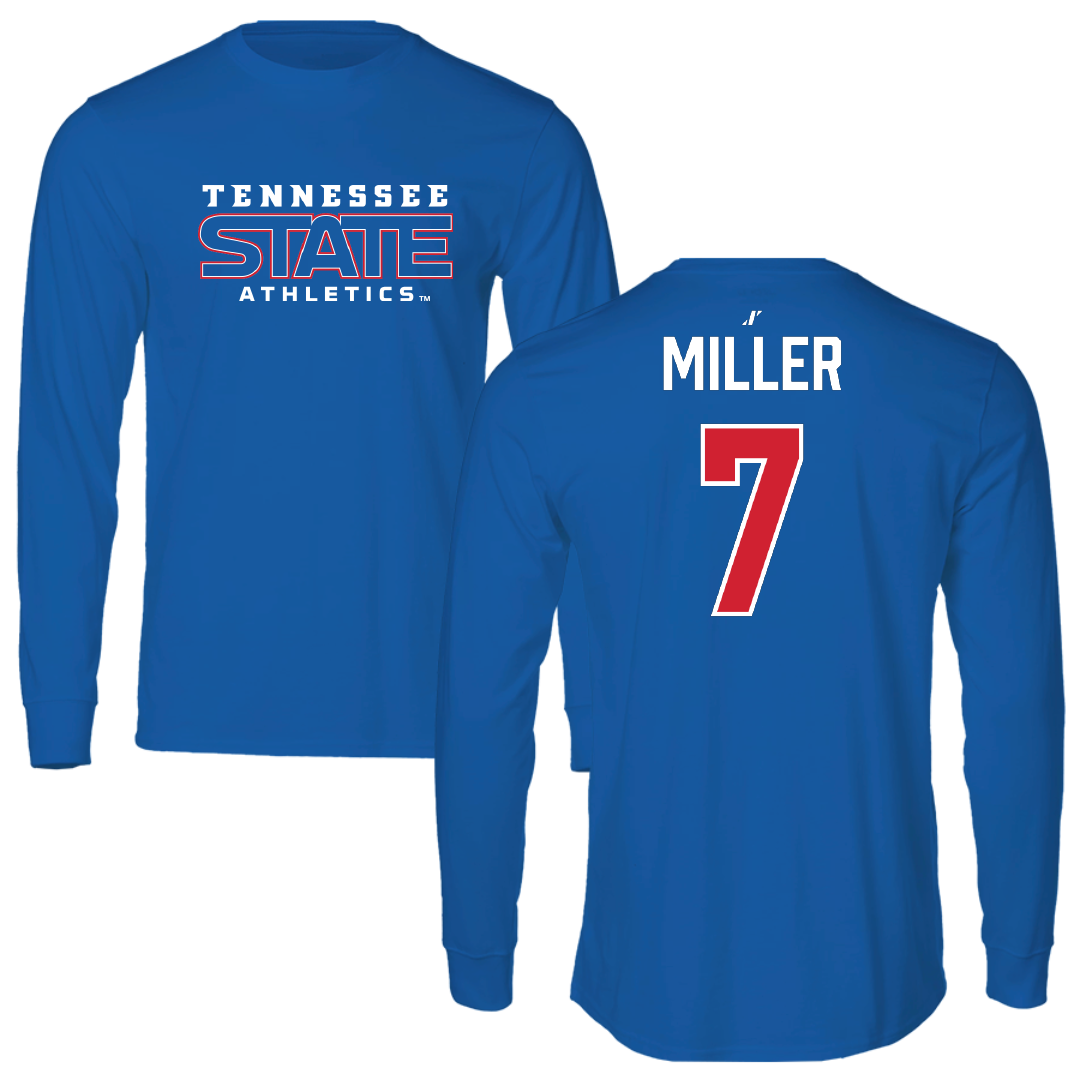 Tennessee State University Volleyball Blue Performance Long Sleeve - #7 Maygan Miller