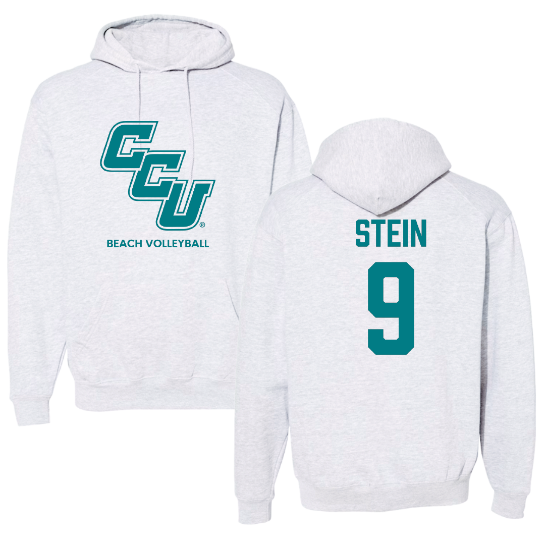 Coastal Carolina University Beach Volleyball Light Gray Hoodie - #9 Jillian Stein