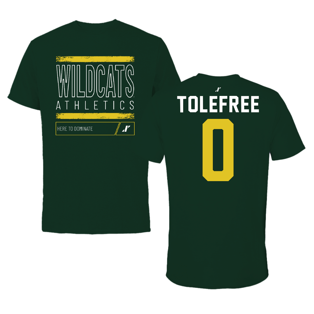 Northern Michigan University Basketball Forest Green Dominate Performance Tee - #0 Najashi Tolefree
