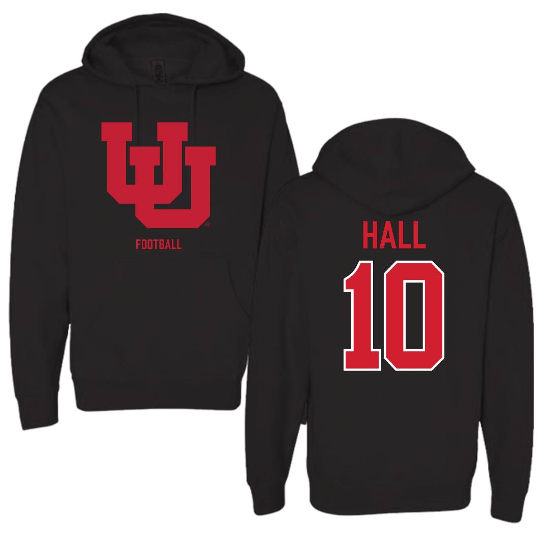 University of Utah Football Black Block Hoodie - #10 Johnathan Hall