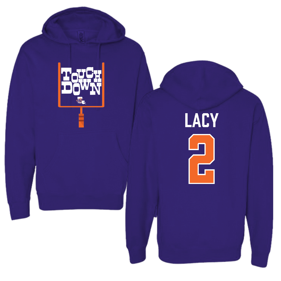 Northwestern State University Football Purple Touchdown Hoodie - #2 Kennieth Lacy