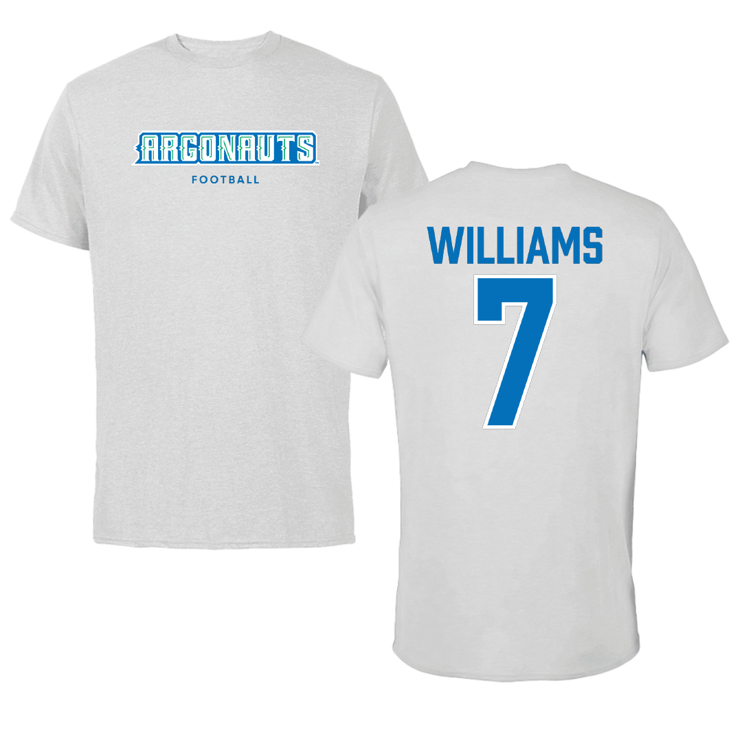 University of West Florida Football Light Gray Argonauts Performance Tee - #7 Justice Williams