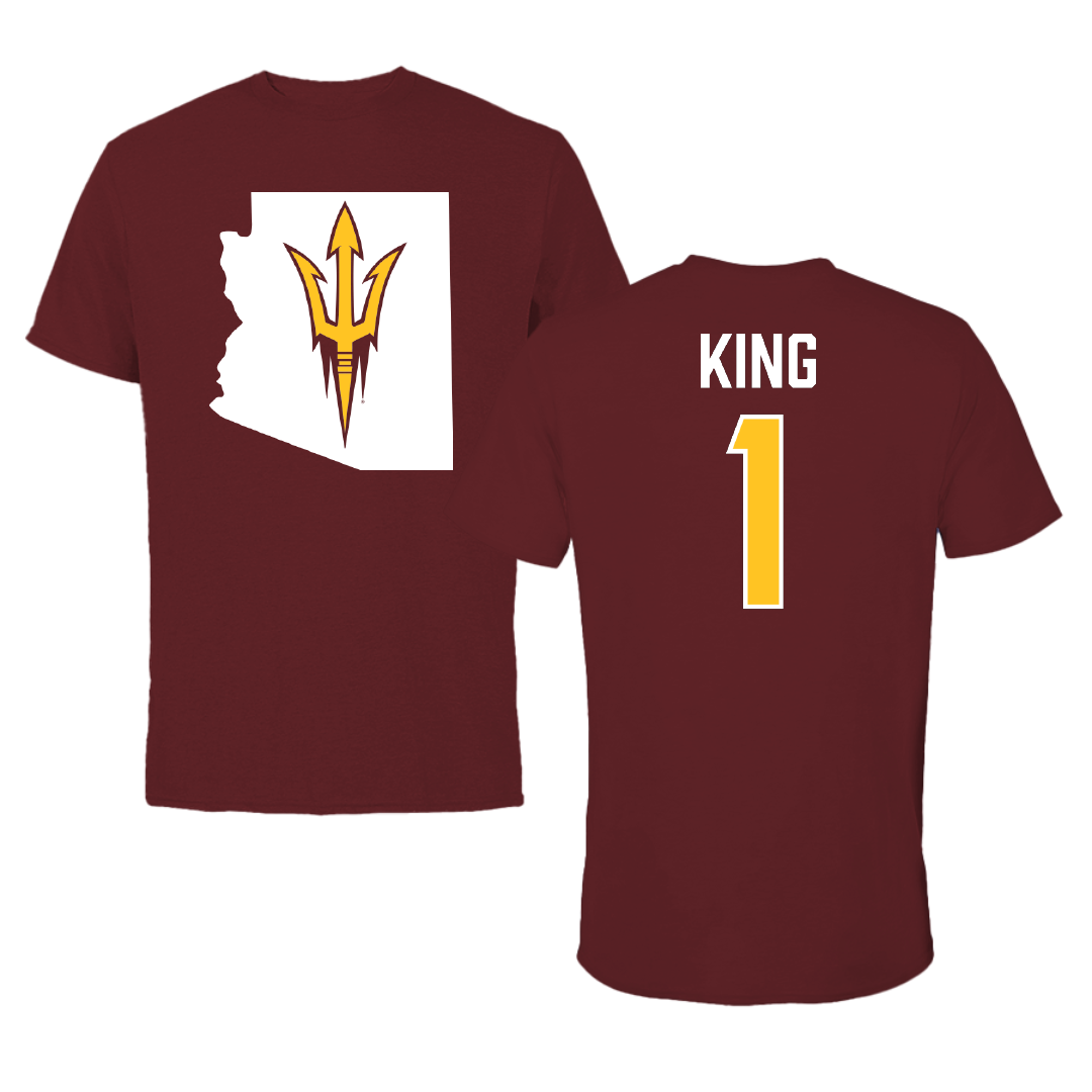 Arizona State University Baseball Maroon State Performance Tee - #1 Matt King
