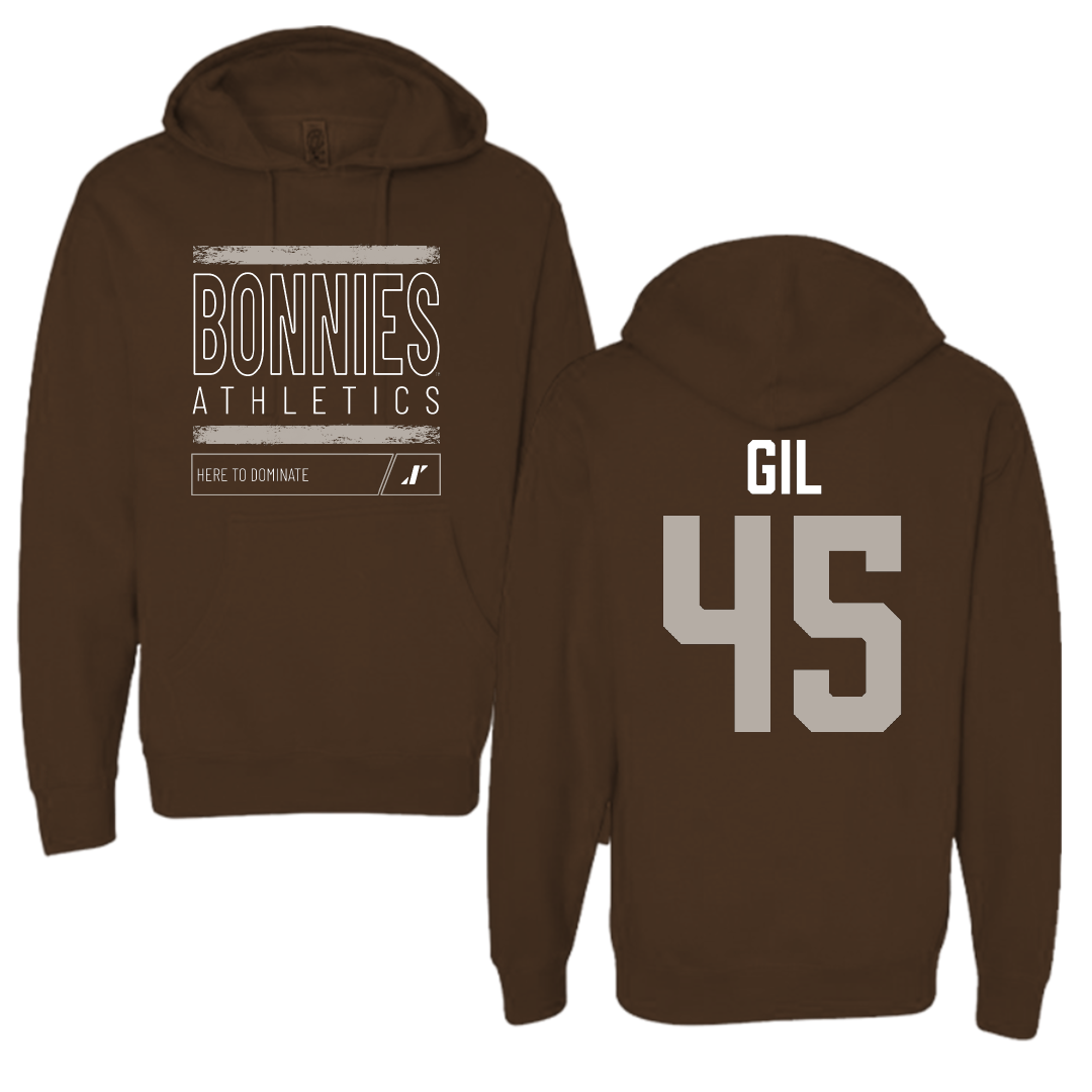 St. Bonaventure University Baseball Brown Dominate Hoodie - #45 Samuel Gil